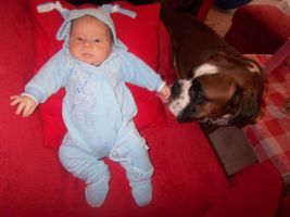 Kája se svým bodyguardem Baronem